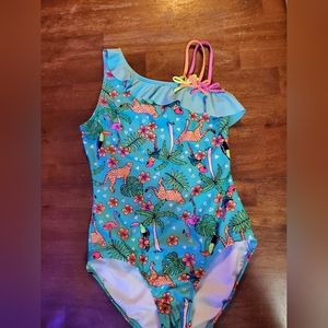 Girls Cat and Jack one piece swim suit size 10/12